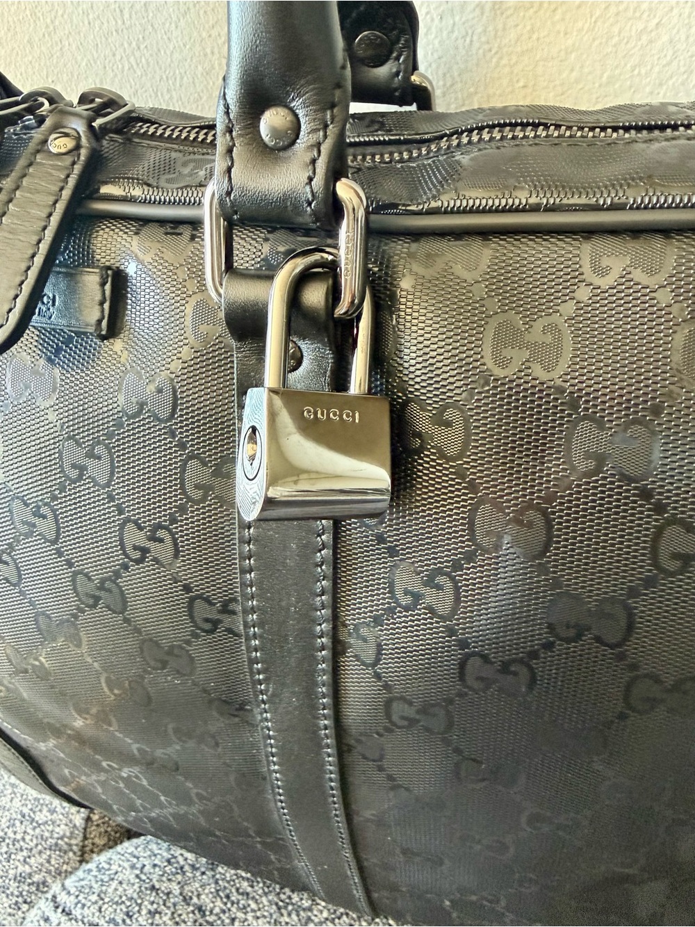 Gucci Black GG Imprimé canvas Briefcase - Picture 2 of 9